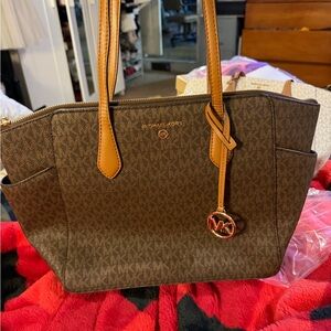 Michael Kors Brown and Tan Tote Bag